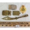 Image 1 : LOT OF 5 - CDN CAP BADGE, BRASS BUCKLES & TRENCH ART