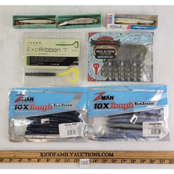 LOT OF 7 - SOFT BAIT PACKS & FISHING LURES