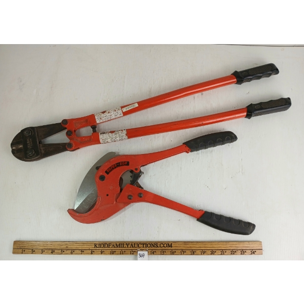 LOT OF 2 - TASK T25428 BOLT CUTTERS & SUPER-EGO PVC PIPE CUTTER