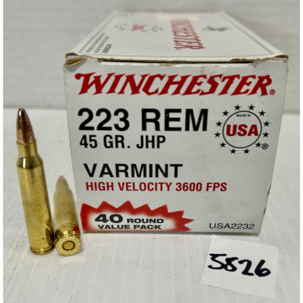 AMMO: 40X WINCHESTER .223 REM 45GR. HP