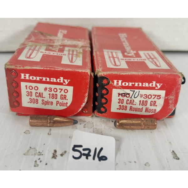 BULLETS: 170X HORNADY .30 CAL - 180 GR SP