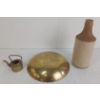 Image 2 : LOT OF 3 - GINGER BEER BOTTLE W/ STOPPER, BRASS CHINESE DISH & SALES SAMPLE TEA POT