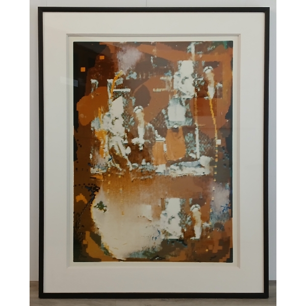 ABSTRACT MAN - SIGNED - FRAMED PRINT ON PAPER