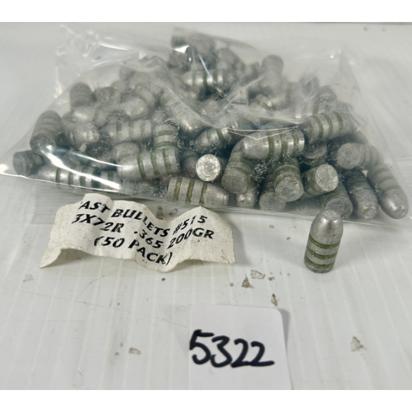 BULLETS: 50X .365 IN 200 GR CAST FOR 9.3X72 R