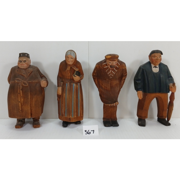 LOT OF 4 - FOLK ART CARVINGS 