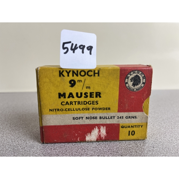AMMO: 10X KYNOCH 9MM MAUSER 245 GR. SOFTNOSE 