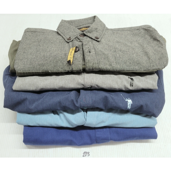 LOT OF 5 - LIFETIME, PENFIELD & WILLIAM MURRAY MEN'S SMALL BUTTON-UP LONG SLEEVE SHIRTS