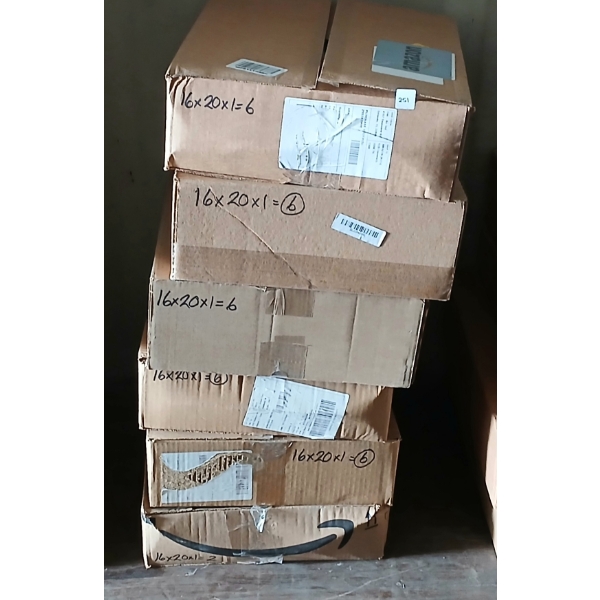 LOT OF 6 - 16 X 20 X 1 FURNACE AIR FILTERS - AS NEW