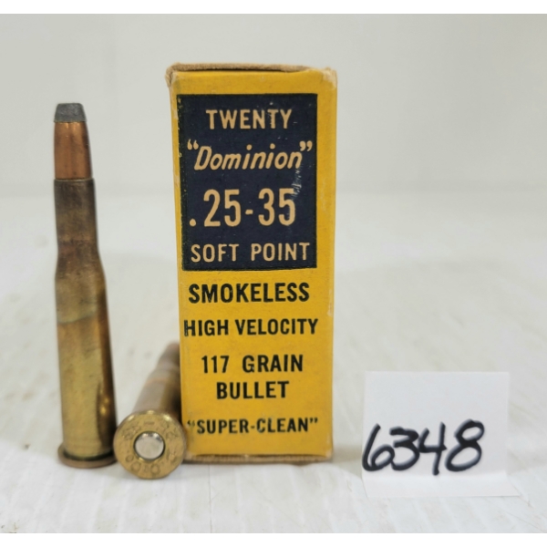 AMMO: 20X CIL DOMINION .25-35 - 117GR - SP - COLLECTIBLE BOX 