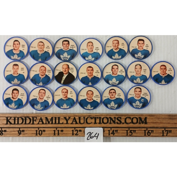 LOT OF 19 - 1961-1962 TORONTO MAPLE LEAFS SHIRRIFF HOCKEY COINS