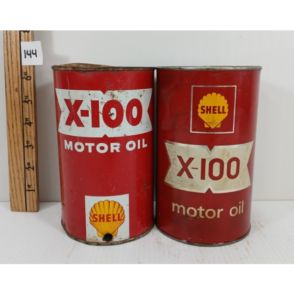 LOT OF 2 - SHELL X-100 QT CANS