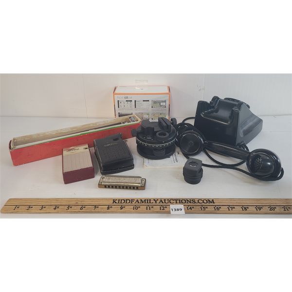 JOBLOT - INCL GARMIN NUVI 68 LM GPS, PAN-LOK TRIPOD W/ CINE HEAD, ROTARY PHONE, ETC. - SEE ALL PICS