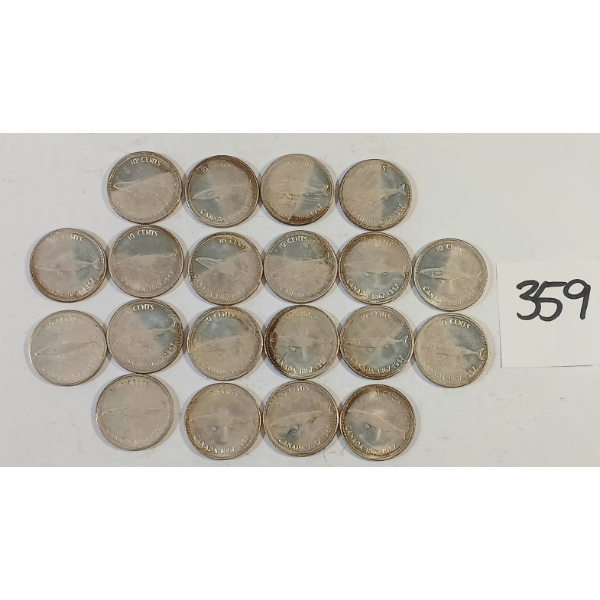 LOT OF 20 - 1967 CDN SILVER DIMES