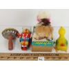 Image 3 : LOT OF 4 - TIN RATTLE & WIND UP TOYS - INCL JUMPING DOG, DUCK & BIKER