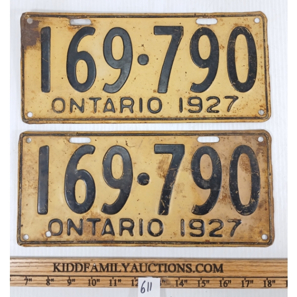 PAIR OF 1927 ONTARIO LICENCE PLATES