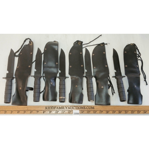 LOT OF 5 - SURVIVAL KNIVES W/ SHEATHS