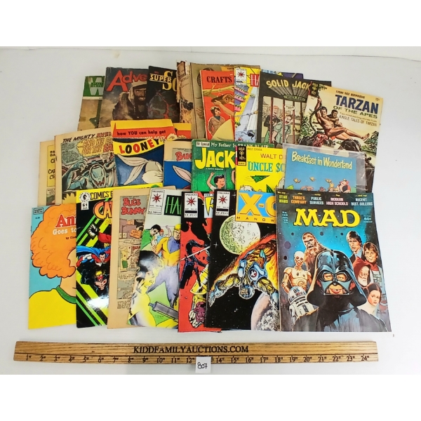 LOT OF 22 - MISC COMIC BOOKS & MAGAZINES - INCL ADVENTURE, WESTERN STORY, ETC.