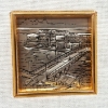 Image 6 : LOT OF 5 - GOLD & SILVER FOIL ETCHINGS - INCL DONKEY RIDING FARMER, ETC