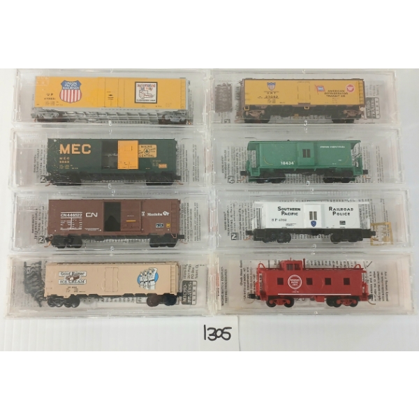LOT OF 8 - MICRO TRAINS - GOOD HUMOR, CANADIAN NATIONAL, MAINE CENTRAL, UNION PACIFIC, ETC