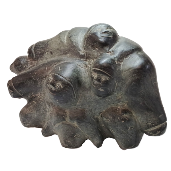 FAMILY W/ ANIMALS - SIGNED - STONE