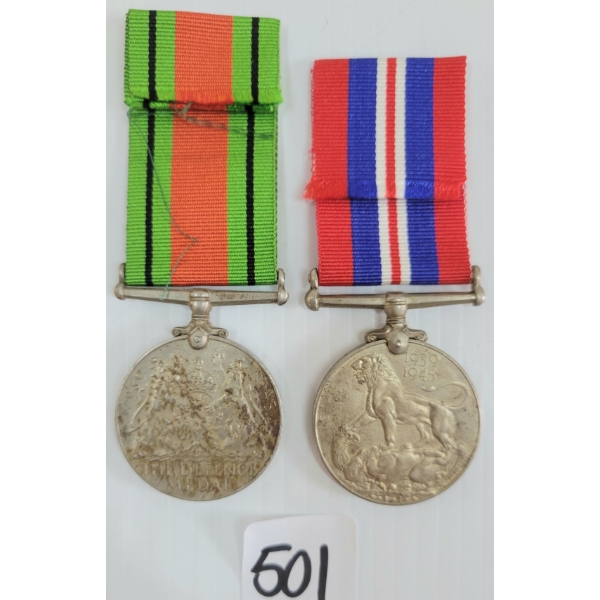 LOT OF 2 - WWII MEDALS - MJS/ 358777 SEP. K.P. PADMANABHAN