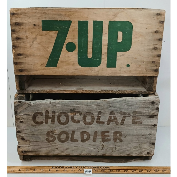 LOT OF 2 - CHOCOLATE SOLDIER & 7-UP CRATES
