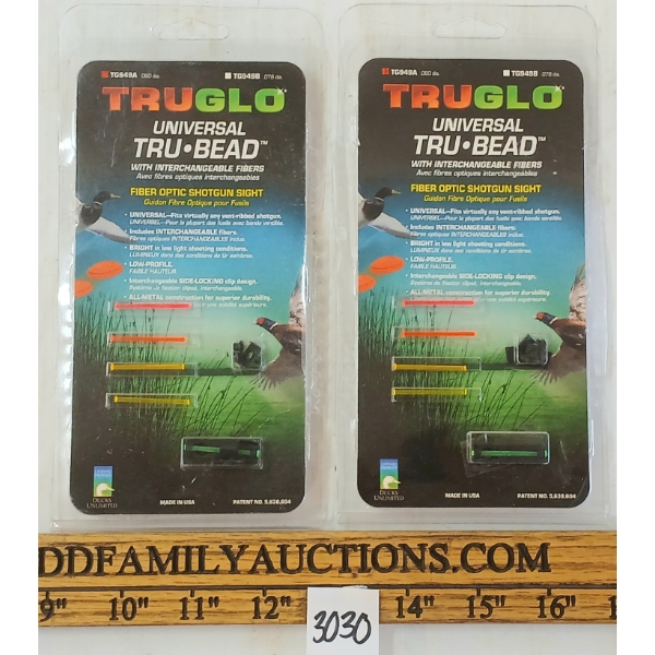 LOT OF 2 - TRUGLO UNIVERSAL TRU-BEAD FIBER OPTIC SHOTGUN SIGHTS