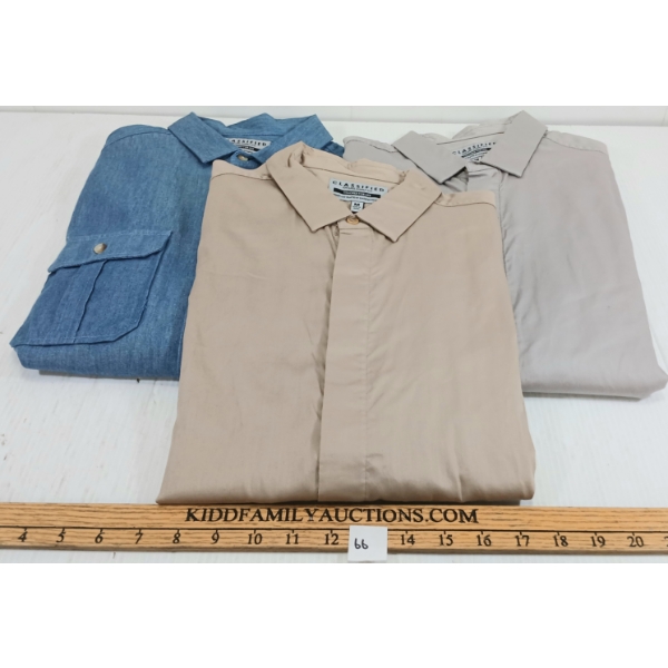 LOT OF 3 - CLASSIFIED MEN'S MEDIUM DRESS SHIRTS