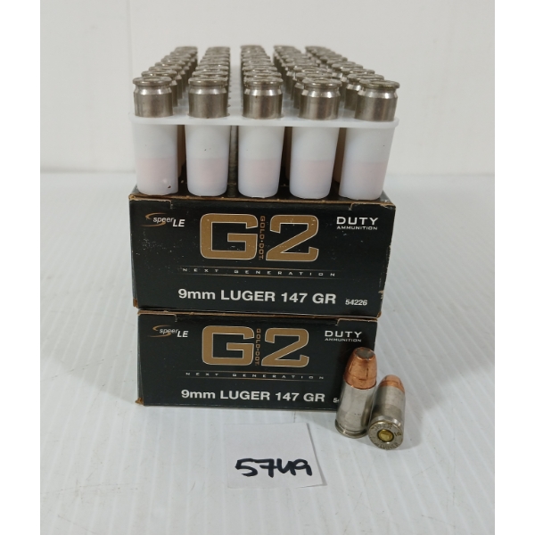 AMMO: 100X SPEER GOLD DOT G2 9MM LUGER - 147GR - DUTY
