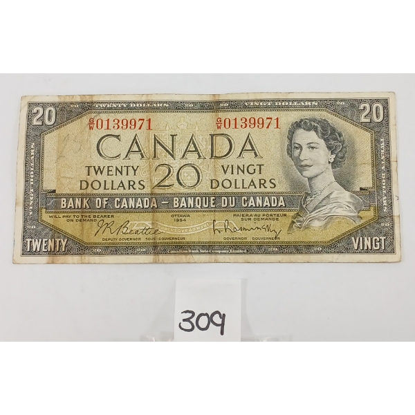 1954 CDN $20 BANKNOTE