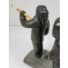 Image 7 : MAN W/ SPEAR THREATENING WOMAN & CHILD BY JOHNNY MEEKO SR. (PRS CDN ARTIST) - STONE 