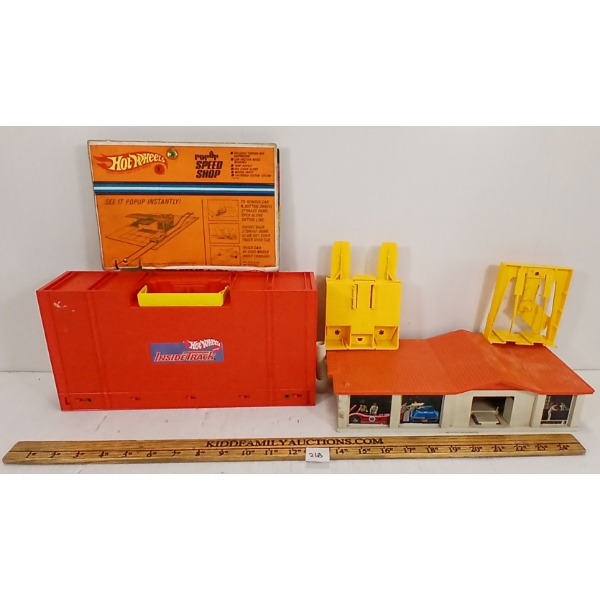 LOT OF 4 - HOTWHEELS INSIDETRACK, SUPER-CHARGER, POP-UP SPEED SHOP, ETC