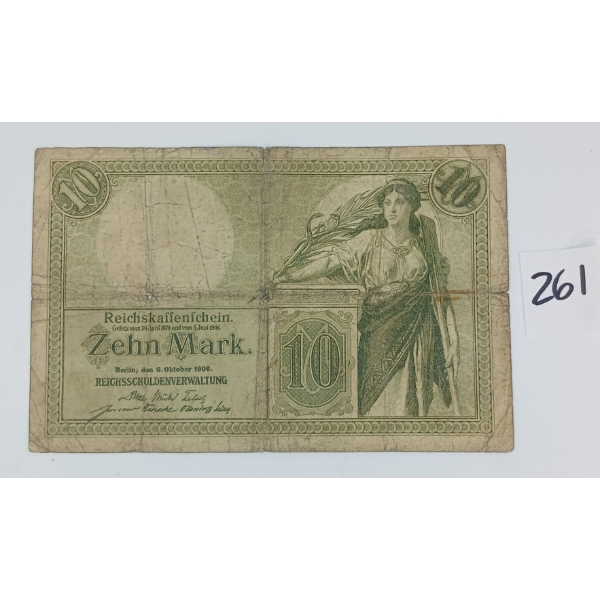 1906 GERMAN 10 MARK BANKNOTE