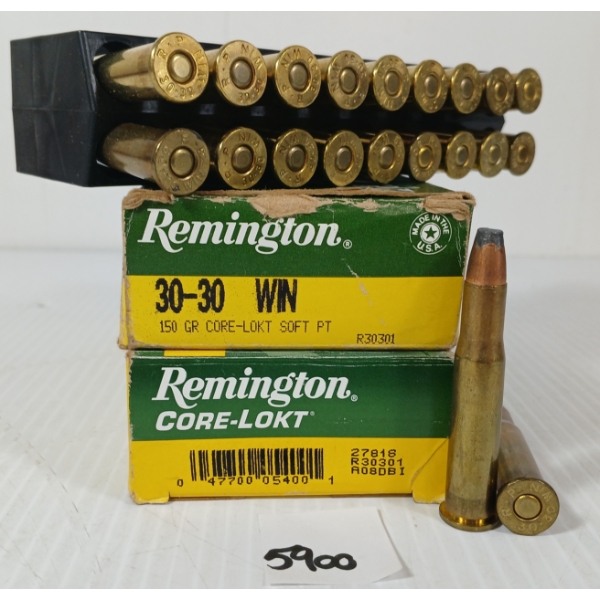 AMMO: 50X REMINGTON .30-30 WIN - 150GR - CORE-LOKT PT