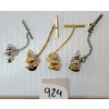 Image 2 : LOT OF 4 - MEN'S TIE PINS - INCL TIGERS EYE