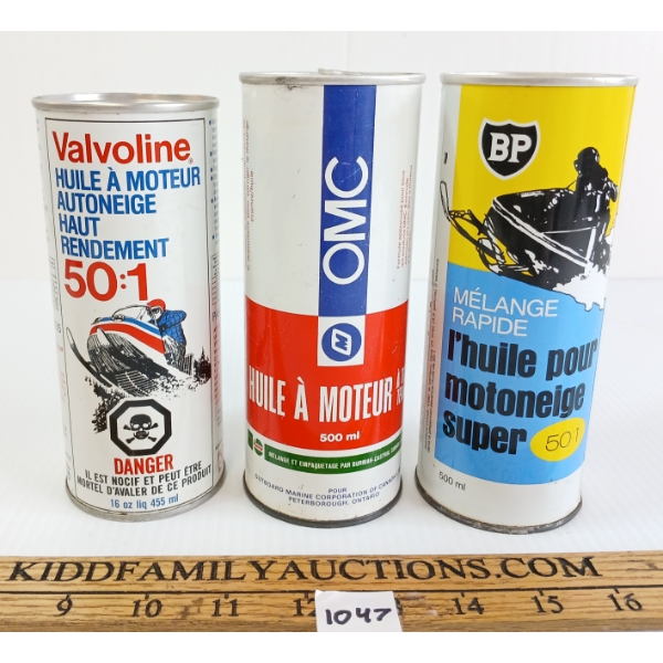 LOT OF 3 - 50:1 SNOWMOBILE OIL CANS 500 ML 