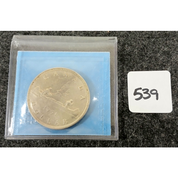 1951 CDN SILVER DOLLAR - VOYAGEUR - CCCS GRADED