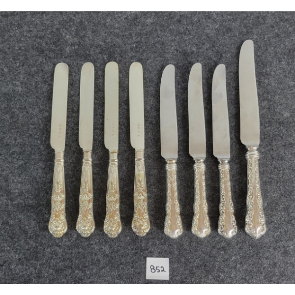 LOT OF 8 - STERLING SILVER DINNER KNIVES