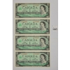 LOT OF 4 - 1967 CDN $1 BANKNOTES - SEQUENTIAL & UNCIRCULATED