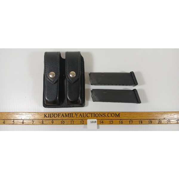 LOT OF 2 - GLOCK 9MM MAGAZINES W/ SAFARILAND HOLSTER - PAL REQ. 