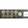 Image 2 : LOT OF 9 - 1967 CDN SILVER 10 CENT COINS