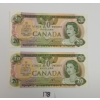 Image 1 : LOT OF 2 - 1979 CDN $20 BANKNOTES - SEQUENTIAL
