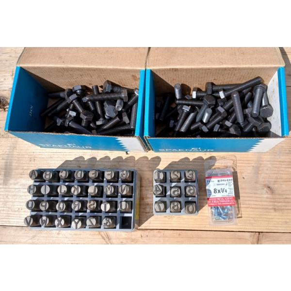 LOT OF 5 - HEX HEAD CAP SCREWS & 3/8IN LETTER STAMPS