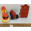 Image 2 : LOT OF 3 - LITHO TIN MATCH HOLDER, RUBBER TRACTOR & OSCAR MAYER COIN BANK