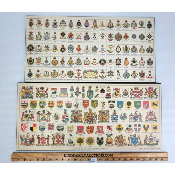 LOT OF 2 - "CRESTS & BADGES OF THE BRITISH ARMY" & "ARMS & BADGES USED IN THE BRITISH EMPIRE"