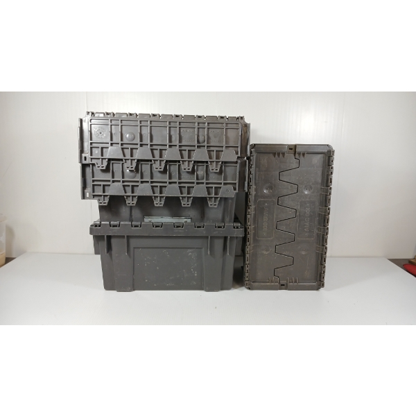 LOT OF 4 - FOLDING POLY STORAGE BINS