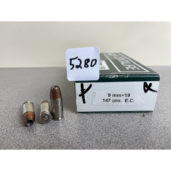 AMMO: 50X CENTAURE 9MM 147 GR. HOLLOWPOINT