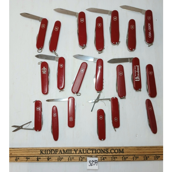 LOT OF 20 - SWISS FOLDING KNIVES / POCKET TOOLS