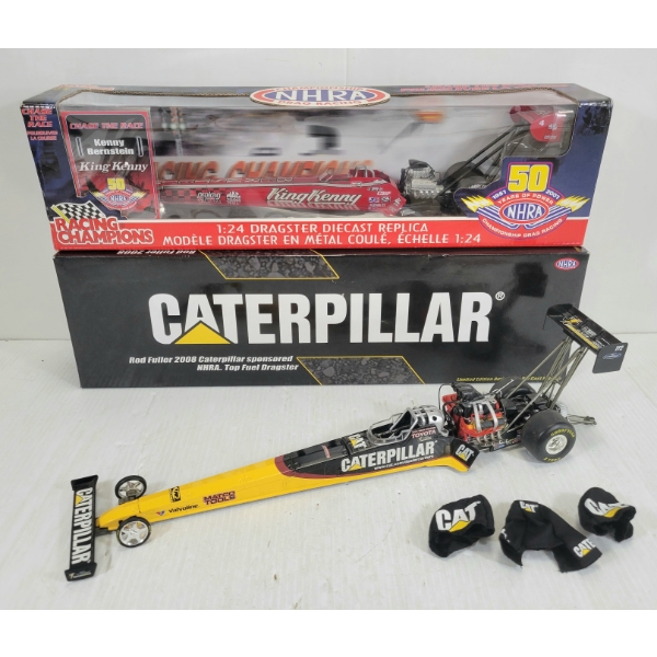 LOT OF 2 - ERL DIECAST RACING CHAMPIONS CATEPILLAR & KING KENNY TOP FUEL DRAGSTER MODELS
