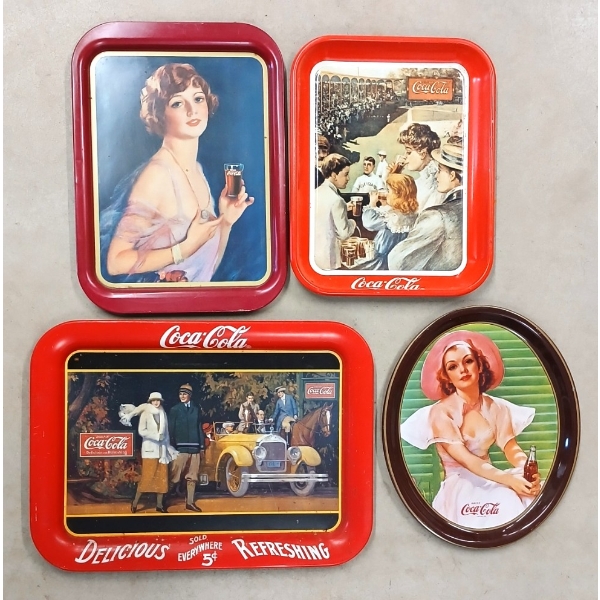 LOT OF 4 - COCA-COLA TRAYS